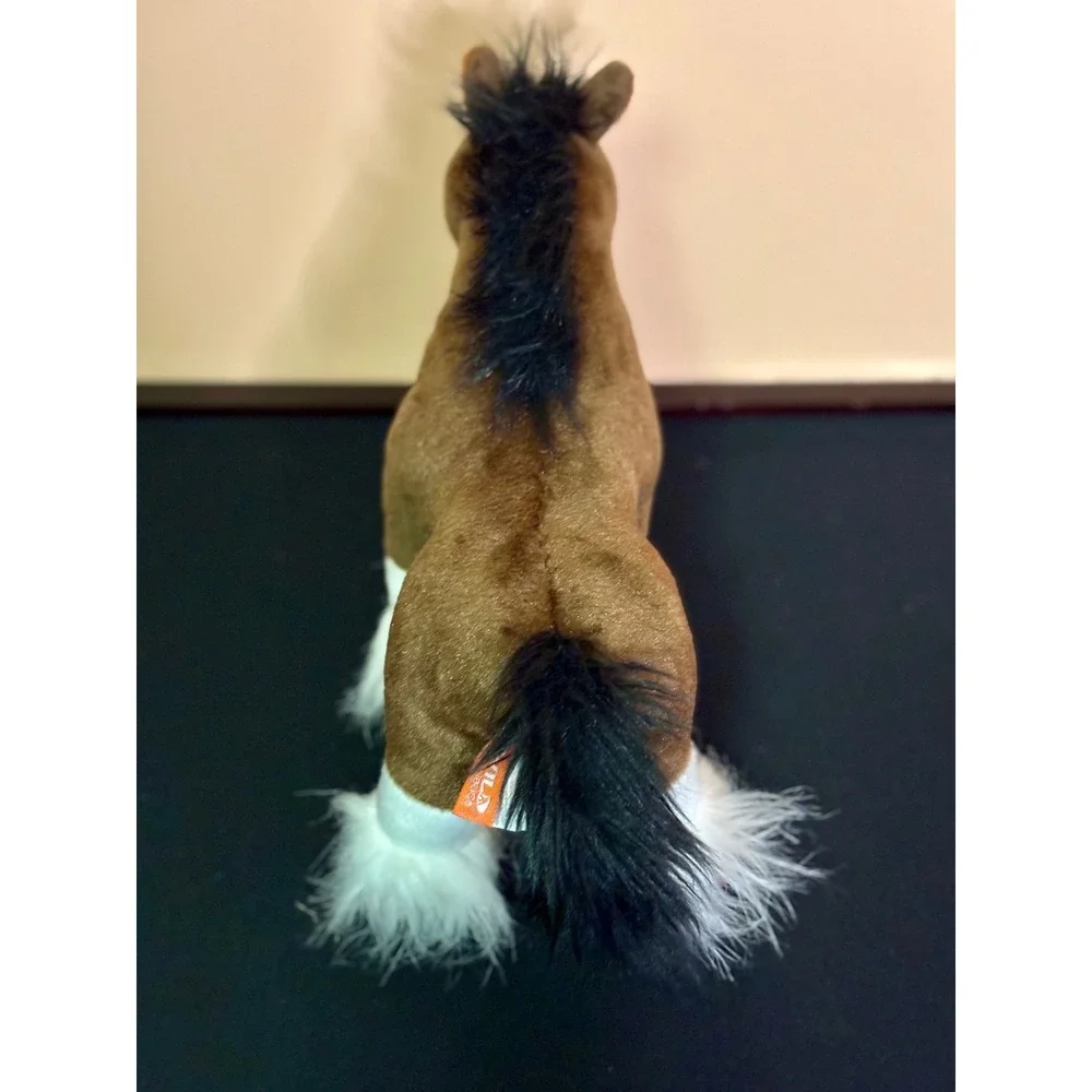 Wild Republic Bud Clydesdale Horse Plush Brown White Standing Stuffed Animal 11